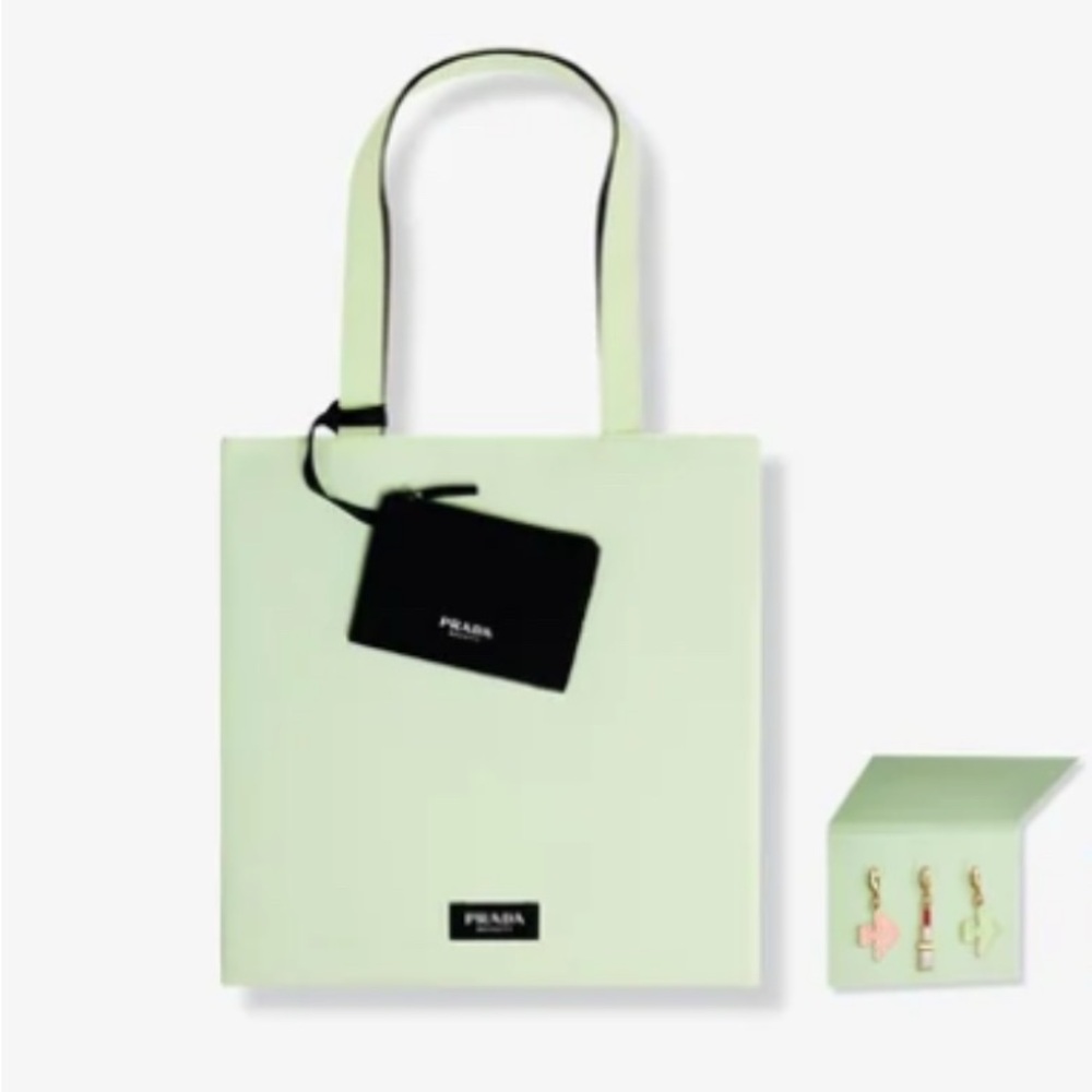 NIB Prada 💚 Mint Green Tote Bag plus bracelet charms